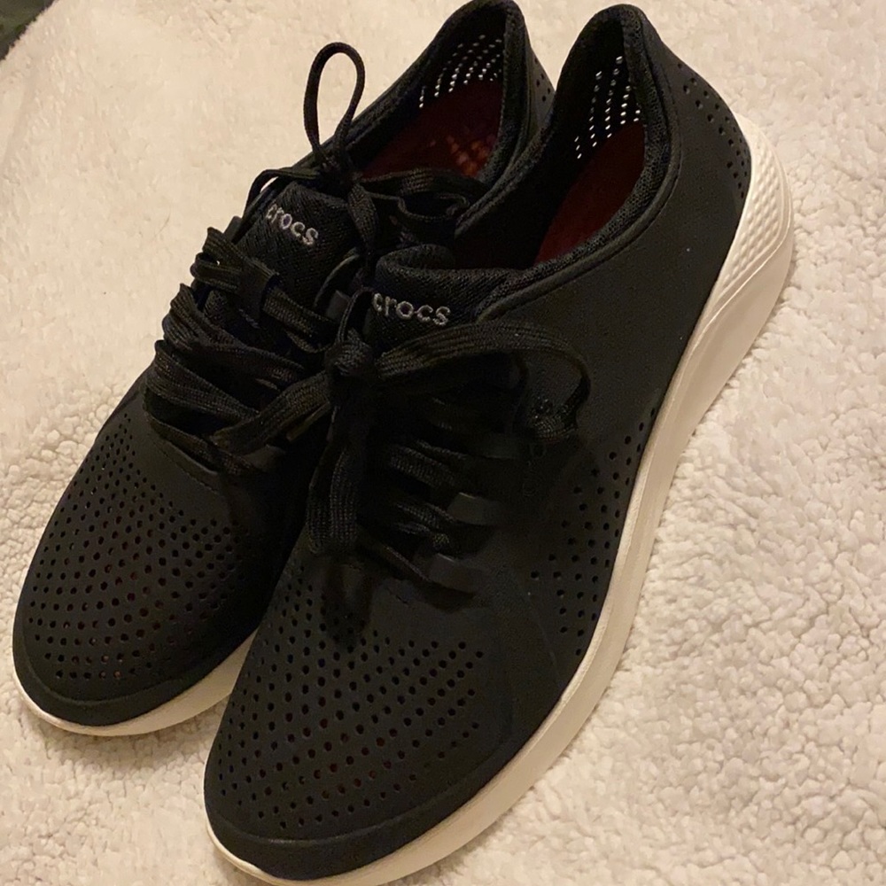 Black croc sneakers